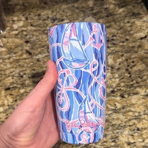 Lilly Pulitzer Nautical Blue and Pink Tumbler